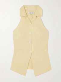Veronica Beard Orlinda Button Vest in Chamomile at Net a Porter