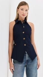 Veronica Beard Orlinda Sleeveless Vest in Navy at Shopbop