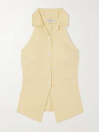 Veronica Beard Orlinda linen blend twill vest at Net a Porter