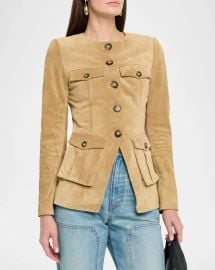 Veronica Beard Orrin Suede Cargo Jacket at Neiman Marcus