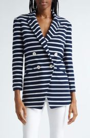 Veronica Beard Ortiz Striped Double Breasted Jacket at Nordstrom