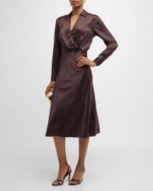 Veronica Beard Otis Long-Sleeve Midi Dress at Neiman Marcus