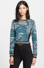 Veronica Beard Palm Jacquard Jersey Sweater at Nordstrom