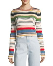 Veronica Beard Palmas Metallic Striped Sweater at Neiman Marcus