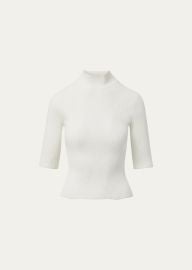 Veronica Beard Pernia Rib-Knit Turtleneck Pullover Top - at Bergdorf Goodman