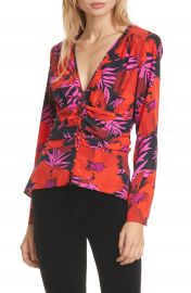 Veronica Beard Pevero Floral Stretch Silk Top   Nordstrom at Nordstrom