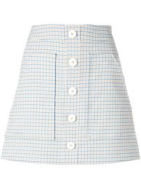 Veronica Beard Plaid Button Skirt - Farfetch at Farfetch