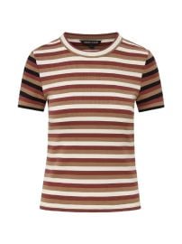 Veronica Beard Pruitt Striped T-shirt Brown at Farfetch