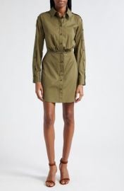 Veronica Beard Rae Button Long Sleeve Mini Shirtdress at Nordstrom