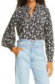 Veronica Beard Reba Floral Print Stretch Silk Blouse   Nordstrom at Nordstrom