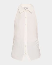 Veronica Beard Regina Sleeveless Button-Front Shirt at Neiman Marcus