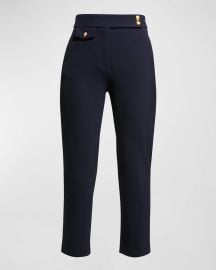 Veronica Beard Renzo Ankle Crop Pants in Navy at Neiman Marcus