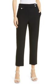 Veronica Beard Renzo Crop Cotton Blend Trousers in Black at Nordstrom