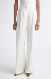 Veronica Beard Robinne Crepe Back Satin Wide Leg Pants at Nordstrom