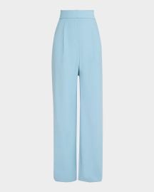 Veronica Beard Robinne Pleated Straight-Leg Pants at Neiman Marcus