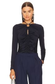 Veronica Beard Roque Ruched Tie Back Top at Revolve