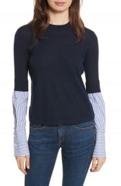 Veronica Beard Roscoe Mixed Media Sweater at Nordstrom