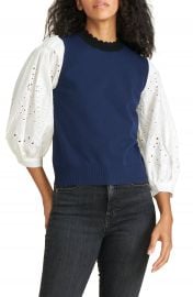 Veronica Beard Roy Mix Media Sweater   Nordstrom at Nordstrom