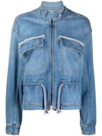 Veronica Beard Roz Drawstring Denim Jacket  - at Farfetch