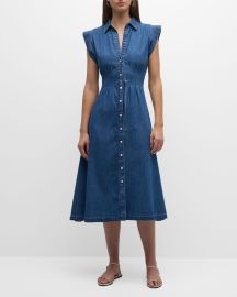 Veronica Beard Ruben Denim A-Line Midi Dress at Neiman Marcus