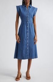 Veronica Beard Ruben Denim Midi Shirtdress at Nordstrom