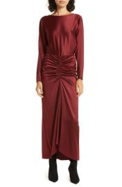 Veronica Beard Sabri Long Sleeve Stretch Silk Dress at Nordstrom