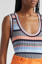 Veronica Beard Sandra Stripe Rib Sweater Tank at Nordstrom Rack