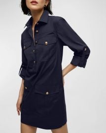 Veronica Beard Saude Long-Sleeve Utility Dress at Neiman Marcus