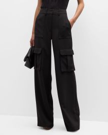 Veronica Beard Saul Crepe Cargo Pants at Neiman Marcus