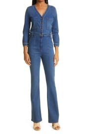 Veronica Beard Savanna Flare Leg Denim Jumpsuit in Cornflower  at Nordstrom