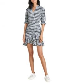 Veronica Beard Sherry Ruffled Gingham Short Dress at Neiman Marcus