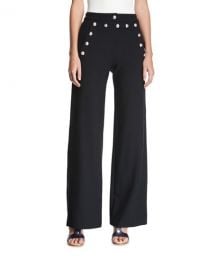 Veronica Beard Shore Sailor Wide-Leg Pants  Black at Neiman Marcus