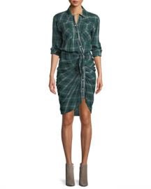 Veronica Beard Sierra Gathered Plaid Button-Front Shirtdress at Neiman Marcus