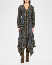 Veronica Beard Skye Scarf Print Midi Dress at Neiman Marcus