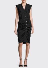 Veronica Beard Sleeveless Ruched Poplin Shirtdress - at Bergdorf Goodman