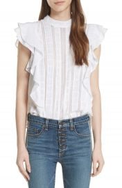 Veronica Beard Sol Ruffle Detail Top at Nordstrom