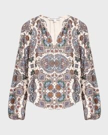 Veronica Beard Solay Long-Sleeve Blouse at Neiman Marcus