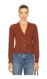 Veronica Beard Solene Cashmere Cardigan In Orange Brandy at Revolve