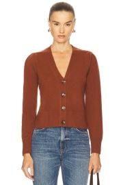 Veronica Beard Solene Cashmere Cardigan In Orange Brandy at Revolve