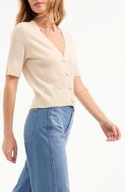 Veronica Beard Solene Short Sleeve Cashmere Cardigan at Nordstrom