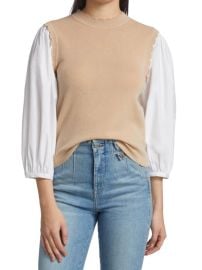 Veronica Beard Steffi Mixed Media Blouse at Saks Off 5th