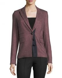 Veronica Beard Sterling Placket Herringbone Tailored Jacket at Neiman Marcus