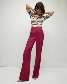 Veronica Beard Sunny Button Tab Linen Blend Wide Leg Pants at Veronica Beard