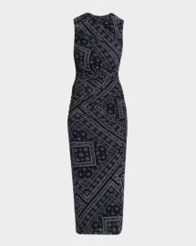 Veronica Beard Sylviani Bandana Print Midi Dress at Neiman Marcus