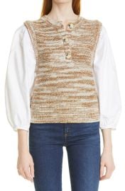 Veronica Beard Tahlea Mixed Media Sweater at Nordstrom