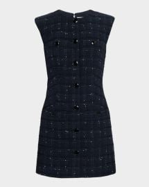 Veronica Beard Tamara Button Front Tailored Mini Dress at Neiman Marcus