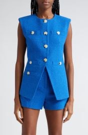 Veronica Beard Tamara Cotton Blend Cutaway Vest at Nordstrom