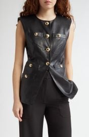Veronica Beard Tamara Leather Vest at Nordstrom