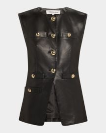 Veronica Beard Tamara Leather Vest at Neiman Marcus