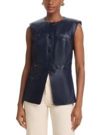 Veronica Beard Tamara Leather Vest Bloomingdalex27s Women Tops amp Tees Vests at Bloomingdales